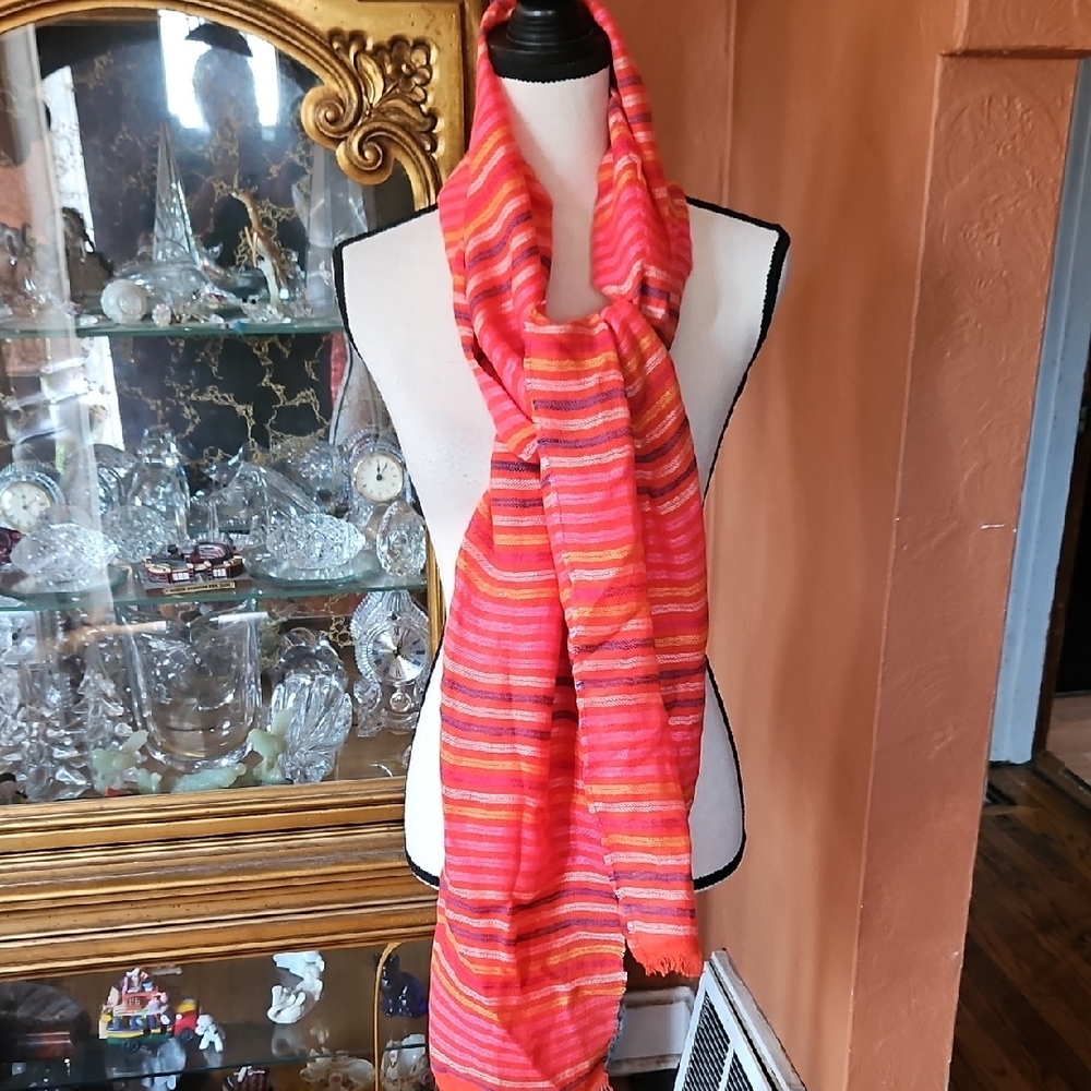 NWT J. CREW Linen/cotton Blend Striped Scarf